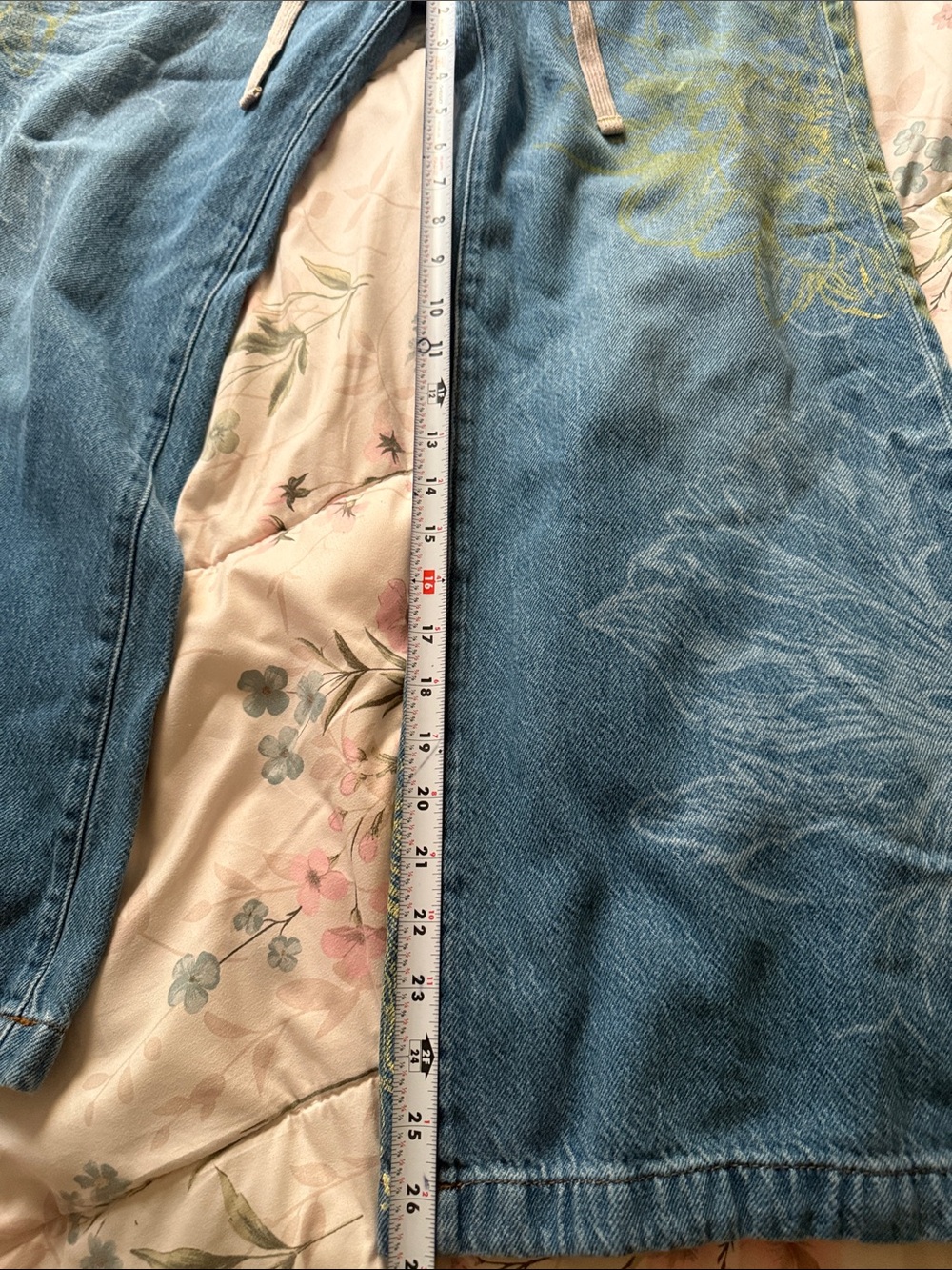 Pilcro unique Blue Floral-Print Denim Jeans size 28P cotton very comfortable - Picture 3 of 11